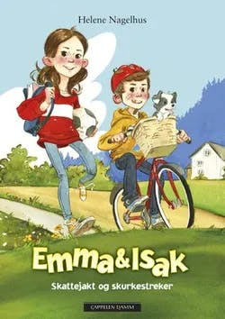 Omslag: "Emma & Isak : skattejakt og skurkestreker" av Helene Nagelhus