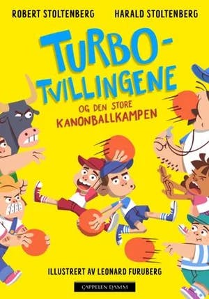 Omslag: "Turbotvillingene og den store kanonballkampen" av Robert Stoltenberg