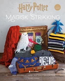 Omslag: "Harry Potter magisk strikking : den offisielle Harry Potter-strikkeboken" av Tanis Gray