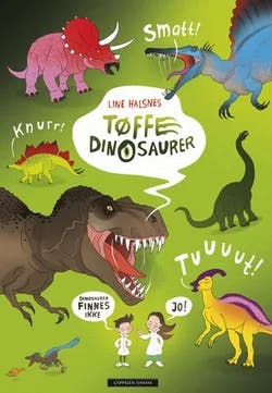 Omslag: "Tøffe dinosaurer" av Line Halsnes